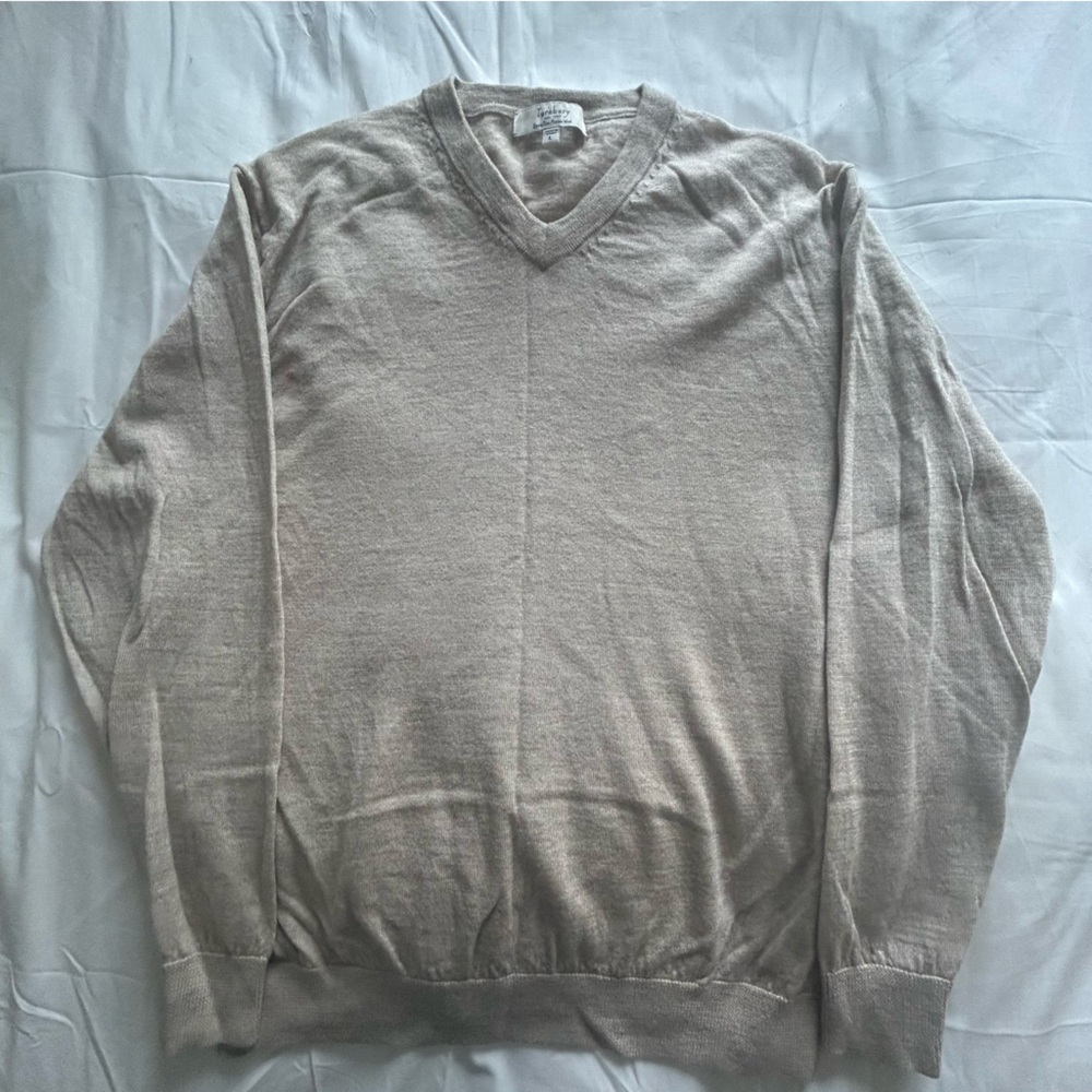 Elegant Beige V-Neck Sweater for Women